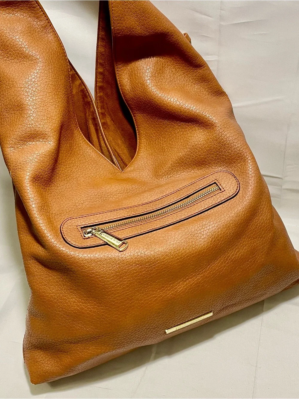 Steve Madden Cognac Pebbled Leather Hobo Shoulder Bag